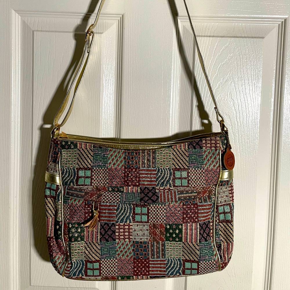 Vintage SAS Glittery Tapestry Purse
